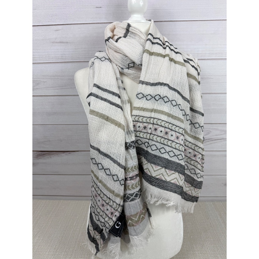 Boho Style Scarf By Giuliana‎ Pattern One Size Cotton Lightweight